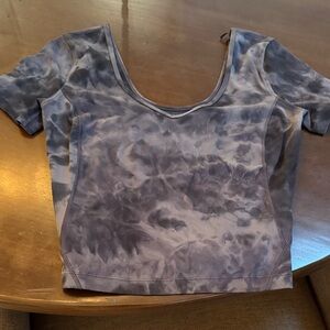 Lululemon Align Space Dye Black Crop Tee